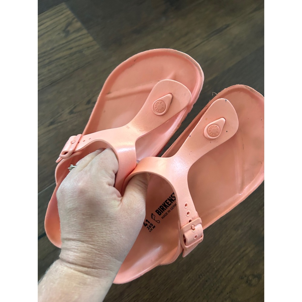 Birkenstock Gizeh EVA Sandals Coral Pink Women 41 L10 M8 Waterproof Flip Flops - Picture 5 of 8